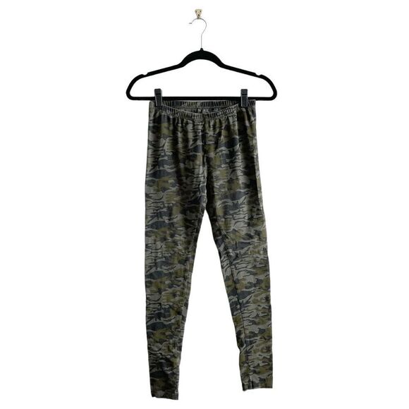 Roots Women's Camo Print Elastic Waist Mid-Rise Cropped Leggings Green Small - Picture 2 of 9